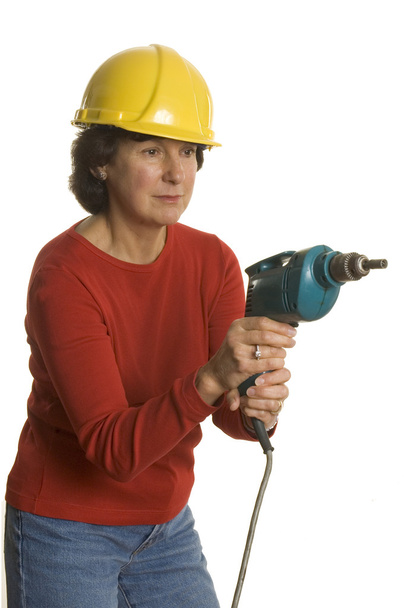 woman with electric drill - Photo, Image