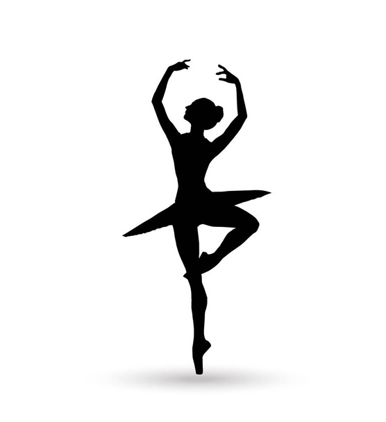 Ballerina. Dance girl silhouette isolated on white background. Ballerina. Ballet banner. Vector illustration. Ballet dancer, princess, ballerina silhouette, ballerina girl, ballerina isolated, ballerina vector - Vector, Image