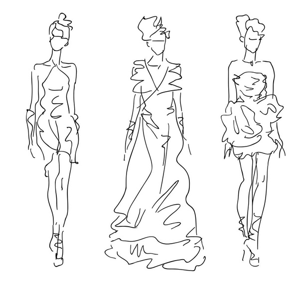      Sketch Fashion Stylized Women  - Vector, Image