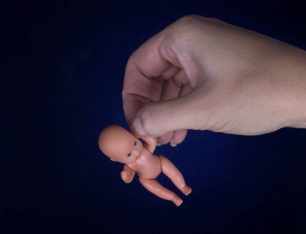 Hanging in the loop of an embryo in a woman's hands. - Fotografie, Obrázek