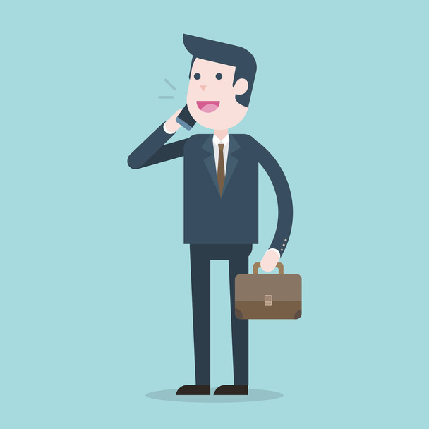 Business man talking on phone - Vector, Image