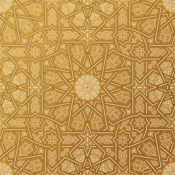 Naadloze islamitische Marokkaanse patroon. Arabische geometrische sieraad - Vector, afbeelding