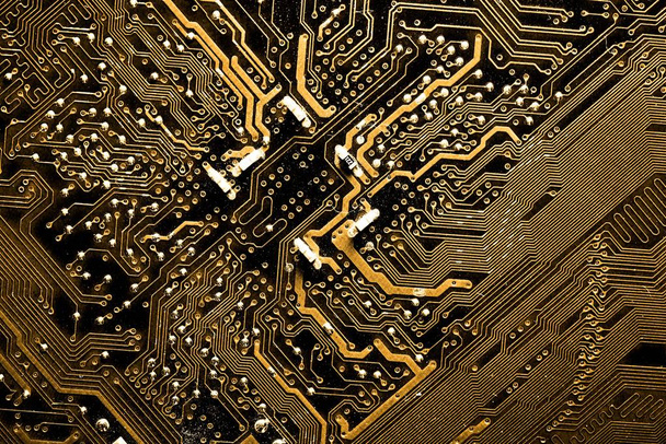 Zblízka žlutou počítač obvodové desky - Fotografie, Obrázek