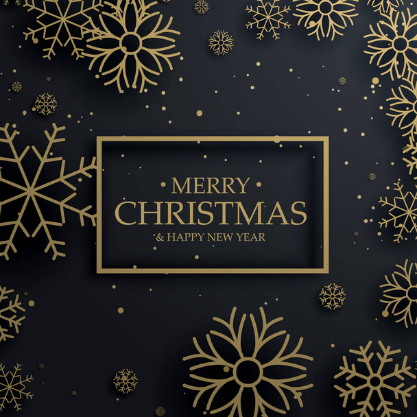beautiful merry christmas greeting card with gold snowflakes on  - Vettoriali, immagini