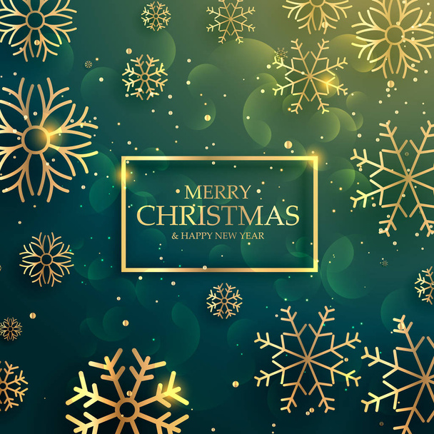 schöne Premium-goldene Schneeflocken Hintergrund für frohe Weihnachten - Vektor, Bild