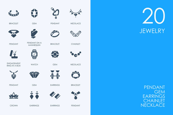 Set of icons on blue background - Vector, Image