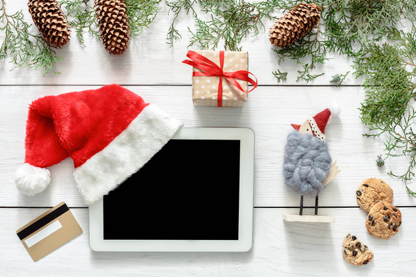 クリスマスのオンライン ショッピングの背景 - 写真・画像