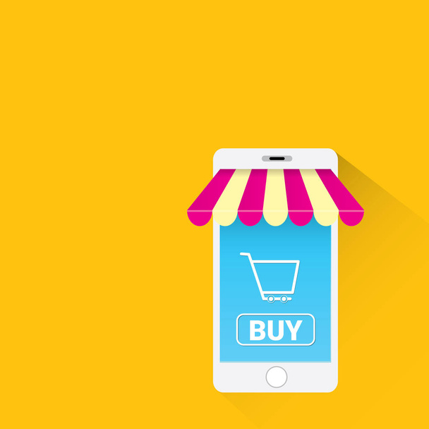 Online mobile shopping concept background. - Vector, Image
