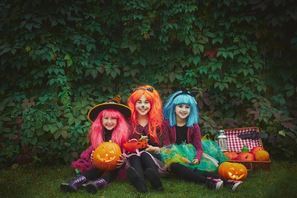 Pienet tytöt Halloween pukea
  - Valokuva, kuva