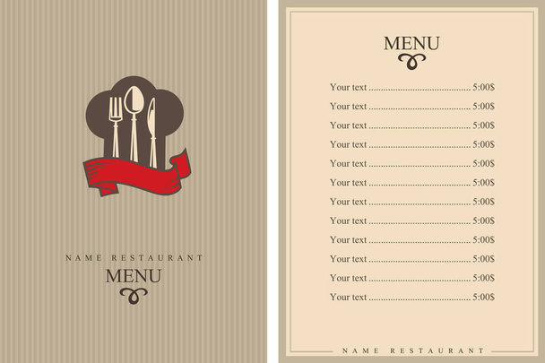 Ravintola menu suunnittelu
 - Vektori, kuva