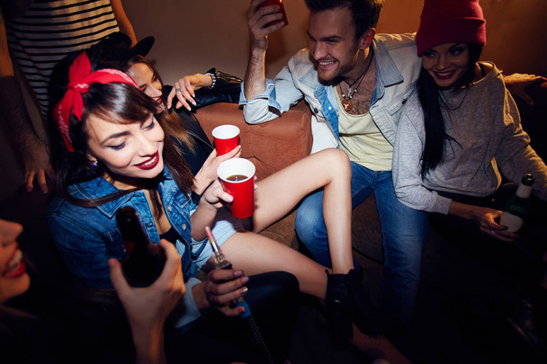 fashionable man and women chilling out  - 写真・画像