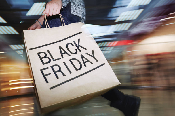 paper bag with Black Friday sign - Photo, Image