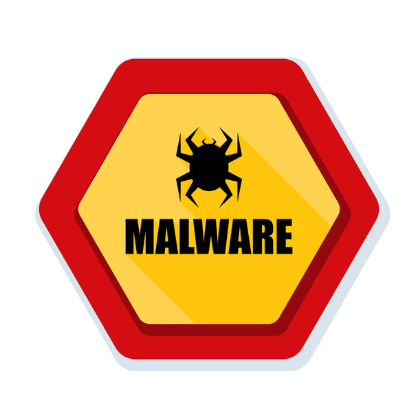 Señal de peligro de atención de malware
 - Vector, Imagen