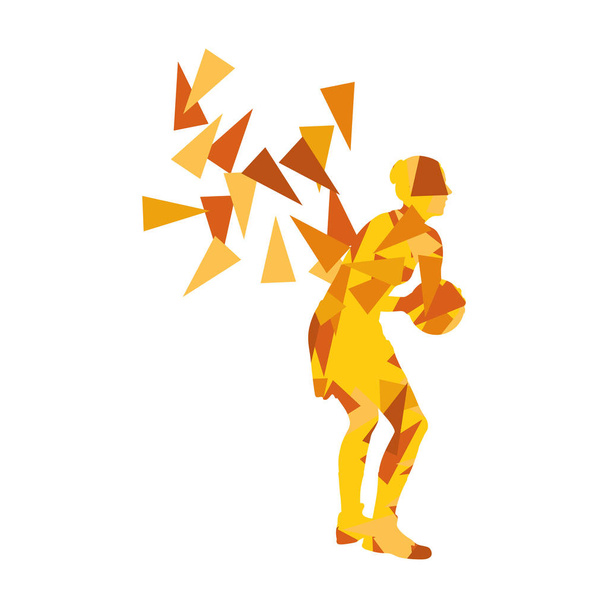 junge Mädchen Basketballspieler Vektor Hintergrund abstraktes Konzept  - Vektor, Bild
