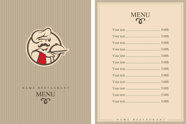 chef menu design - Vector, Image