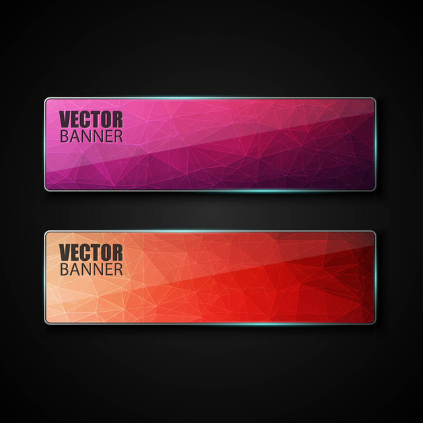 Abstract banner with polygon background, banner. - Вектор, зображення