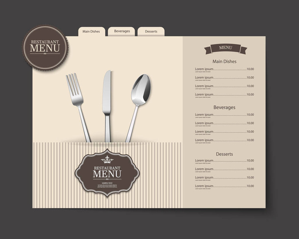 Restaurant menu design. vector - Vector, afbeelding