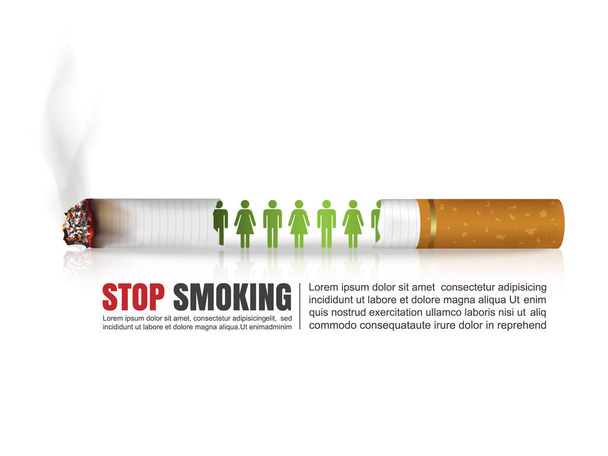 Світ не день концепції, не палити, зупинка куріння тютюну, вектор - Вектор, зображення