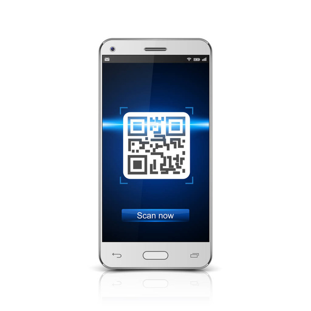 Smartphone scanned QR code, vector - Vector, Image