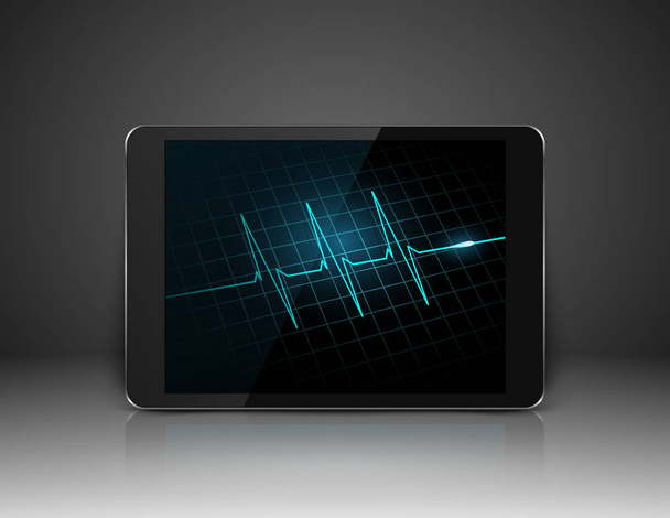 Tablet z serca ekran logowania, wektor - Wektor, obraz