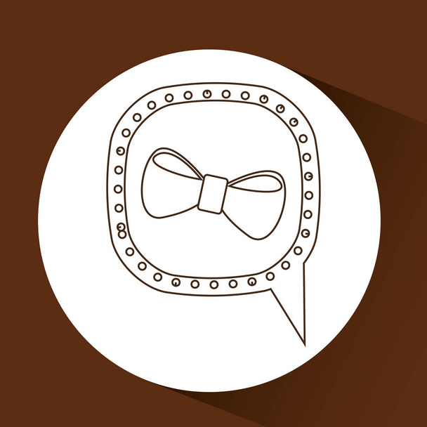 symbol hipster orange bowtie trendy icon - Vector, Imagen