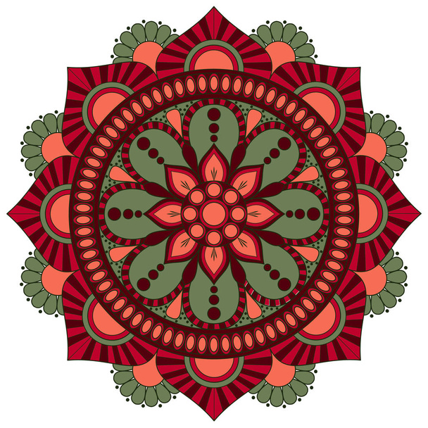 Flower Mandala. Vintage decorative elements. Oriental pattern, v - ベクター画像