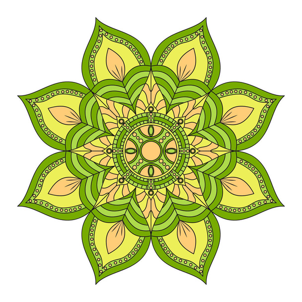 Flower Mandala. Vintage decorative elements. Oriental pattern, v - Vektori, kuva