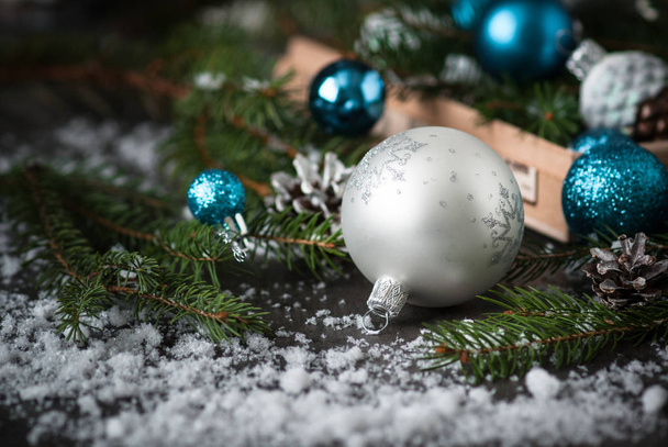 Christmas Santa Toy and decorations - Фото, изображение