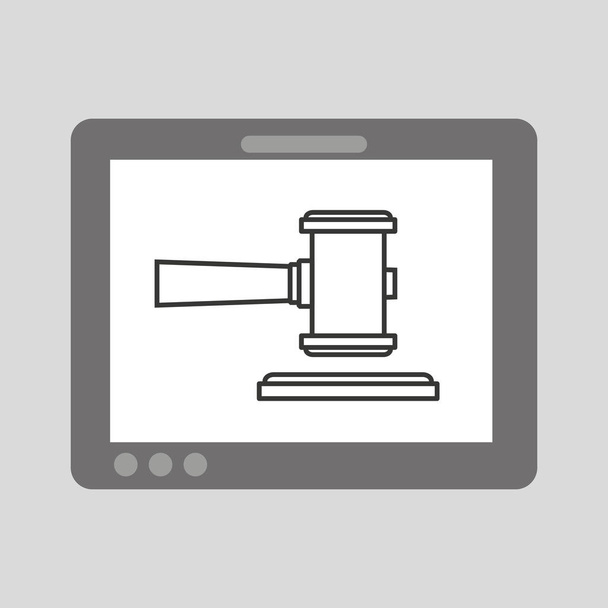 main tenant tablette finance justice
 - Vecteur, image