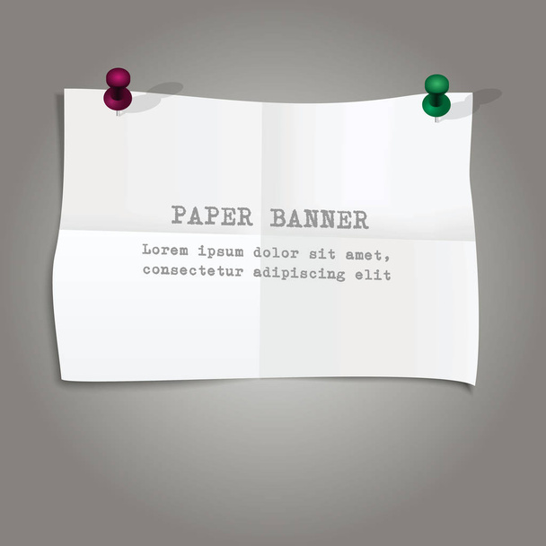 Horizontal paper banner set isolated vector illustration - Vector, Image