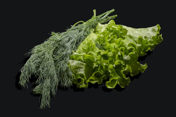 The green salad and fennel - Foto, afbeelding