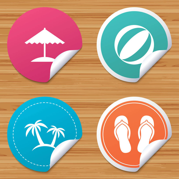 Beach holidays icons - Vecteur, image