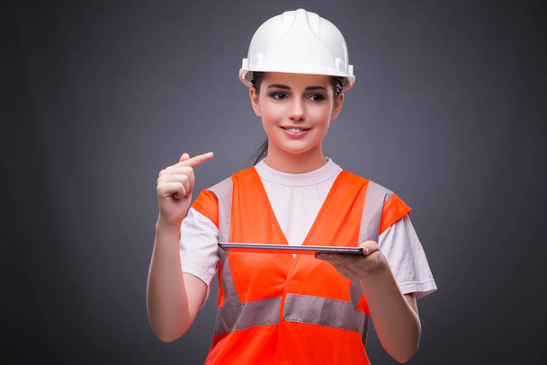 Young construction worker with tablet computer - Photo, Image