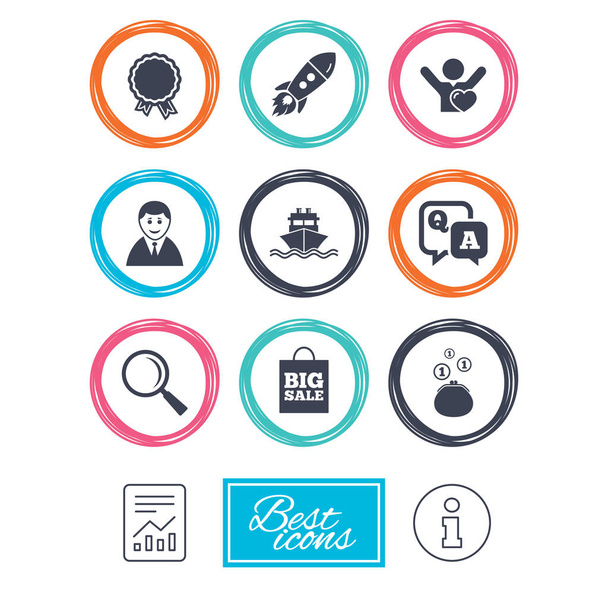 Online shopping, e-commerce and business icons. - Vector, Image