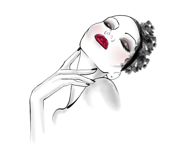 Ilustración digital de acuarela - conjunto de clip de moda acuarela - Armario esencial - Ropa de mujer - Boceto de moda plana
 - Foto, Imagen