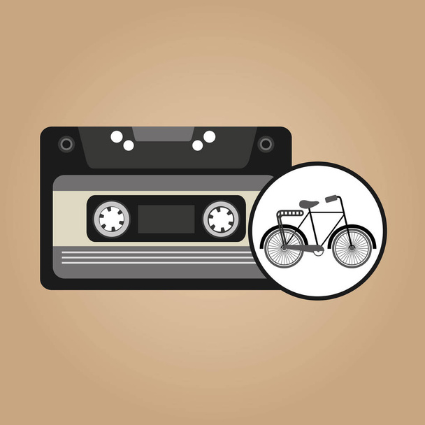 cassette de musique vélo vintage fond desgin
 - Vecteur, image