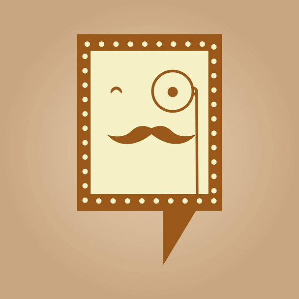 σύμβολο hipster εικονίδιο μονόκλ και μουστάκι - Διάνυσμα, εικόνα