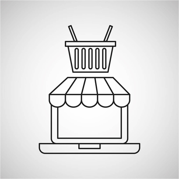 ikona kreslení ecommerce Přenosný košík shop - Vektor, obrázek