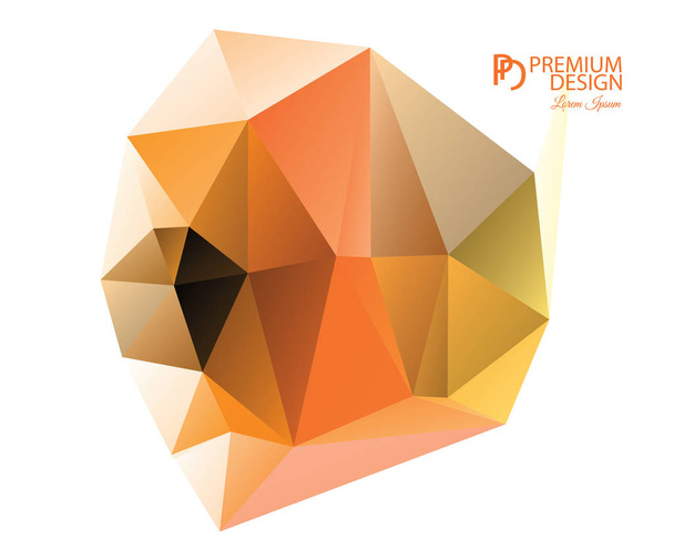 Polygonal Abstract Background and PD Logo - Vector, Image