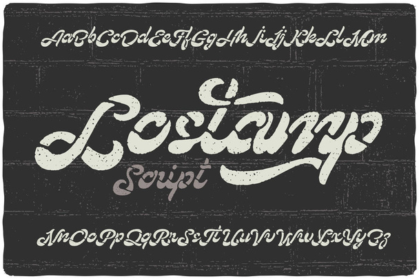 calligraphic font named "Lostamp" - Vector, Image