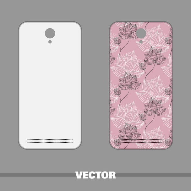 Phone Cover With Pink Floral Pattern - Vektör, Görsel