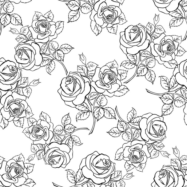 Floral seamless texture with roses. - Vettoriali, immagini