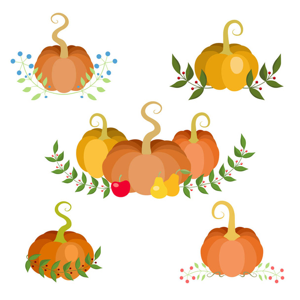 Autumn border with pumpkins - Vector, Image