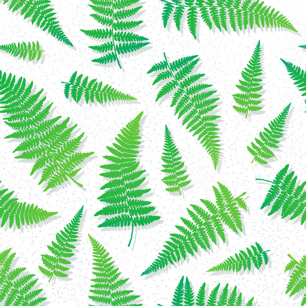 Seamless pattern with hand drawn fern leaves - Vektör, Görsel