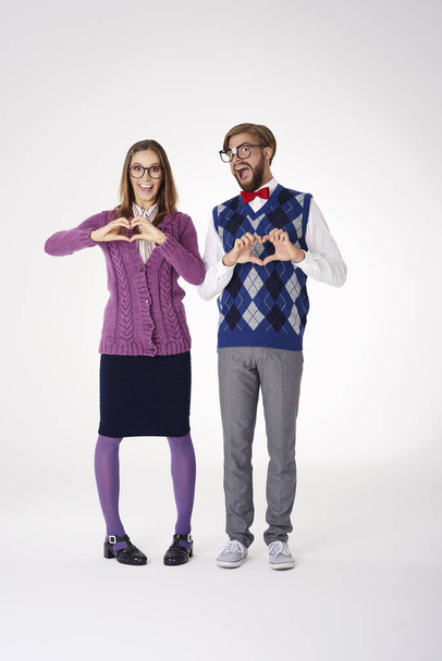 Funny couple of nerds - Photo, Image