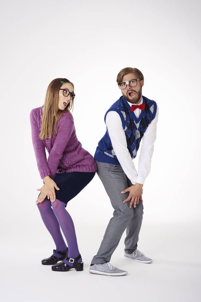 Funny couple of nerds - Photo, Image