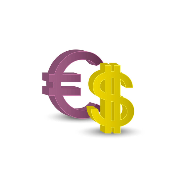 3D Illustration der eingestellten Währungssymbole - Vektor, Bild