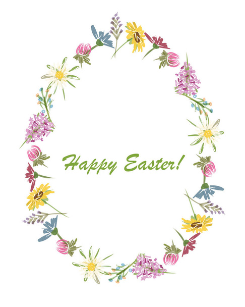 Easter, floral egg for your design - Vector, Image
