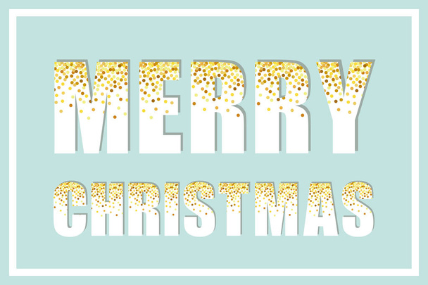 Merry Christmas banner with golden confetti - Vektor, kép
