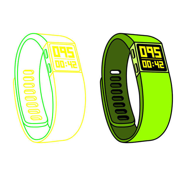 Vector illustration of fitness band, hand bracelet - Wektor, obraz